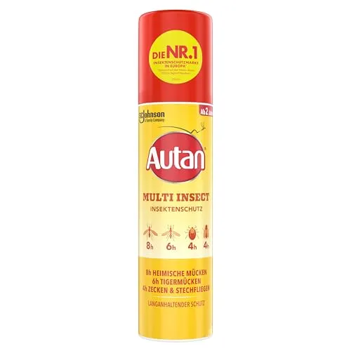 Autan Multi Insect Spray 100 ml - Effektiver Insektenschutz gegen Mücken, Stechfliegen und Zecken für bis zu 8 Stunden. Ideal für Reisen und Outdoor-Aktivitäten, dermatologisch getestet und für Kinder ab 2 Jahren geeignet.