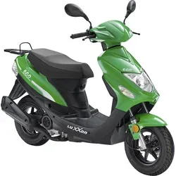 Luxxon Motorroller ECO, 49,6 ccm, 45 km/h, Euro 5, grün - Motorroller, umweltfreundlich mit Euro 5-Zulassung und super niedrigem Kraftstoffverbrauch von nur 2,2 l/100 km, ideal für die Stadt.
