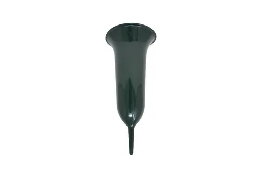 Wibo Bodenvase Grabvase Tulpe 21 cm rund dunkelgrün rund wetterfest (1 St), wetterfest, frostfest