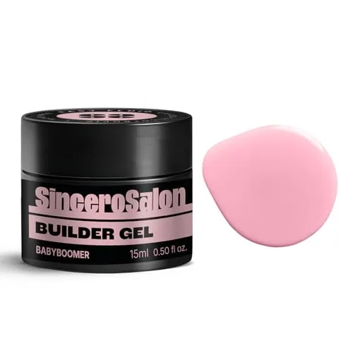 SINCERO SALON Easy Fluid Aufbaugel für Gelnägel - Babyboomer - TPO-frei - Farbgel für Gelnägel - Ideal UV Gel für Nagelverlängerungen Korrekturen French Manicure - Builder Gel für Nägel 15ml