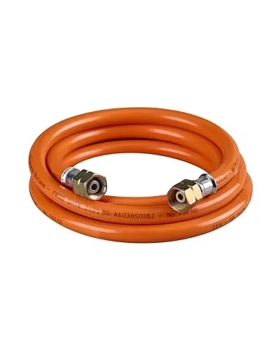 CFH Gasschlauch 52123 - 3m für Butan- und Propangas, max. 10 bar - Schläuche & Regler – Robuster 3m Gasschlauch mit 3/8 Zoll Linksgewinde, ideal für sichere Gasanschlüsse und hohe Druckbeständigkeit bis 10 bar.