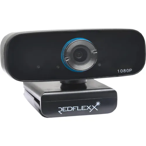 Redflexx Black Weeks % | REDCAM RC-250 Full HD-Webcam mit 1080p 1920x1080 USB-Anschluss, Integriertes Mikrofon mit Noise Cancelling, Panoramagelenk 360 Grad horizon