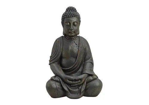 G. Wurm Gartenfigur Buddha Figur sitzend braun - Feng Shui Dekoration - Gartenfiguren & Skulpturen, aus hochwertigem Polyresin, bringt Harmonie und Ruhe in Ihren Garten.