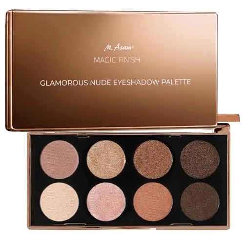 M. Asam MAGIC FINISH Glamorous Nude Palette (8 x 0,7 g) – Lidschatten Palette mit Nude-Tönen, Für ein mattes Finish und schimmernde Augen-Highlights, Hochpigmentierte Textur