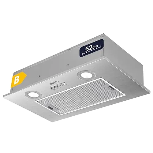 CIARRA CBCS5913A Einbau Dunstabzugshaube 52cm - Elegante integrierte Dunstabzugshaube mit 300m³/h Saugkraft. 3 Leistungsstufen und ergonomischer Druckknopf für einfache Bedienung. Ideal für eine nahtlose Küchengestaltung.