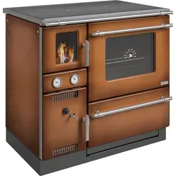 Wamsler K 148 F Küchenofen wasserführend Maron Matt - Küchenofen mit 23 kW, ideal zum Kochen und Heizen, ausgestattet mit 18,5-Liter-Wassertasche und Sichtfenster für romantische Flammenspiele.