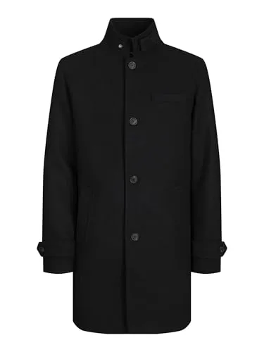 JACK & JONES Male Wollmantel - Funktionsjacke im Regular Fit, hoch geschlossen und aus 40% recycelter Wolle für nachhaltigen Komfort und Stil.