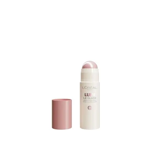 L'Oréal Paris Lumi Le Glass Highlighter Sticks, Make up Teint für das Gesicht, Contouring, Für einen strahlenden Teint, Leicht aufbaubar, Ganztägiger Halt, Glass Skin, Farbe: 620 PINK BALLET, 1 x 7 ml