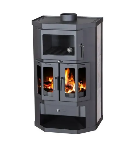 Victoria 05 Kaminofen Taro 2F mit Backfach - Kaminofen der Energieeffizienzklasse A, ideal zum Heizen mit Holz und Holzbriketts, inklusive praktischem Backfach für köstliche Gerichte.