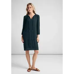 Street One Damen Tunika-Kleid - Freizeitkleid mit plissiertem Design, geschlitztem Rundhals und 3/4-Ärmeln. Ideal für lässige Anlässe, leicht und bequem für den ganzen Tag.