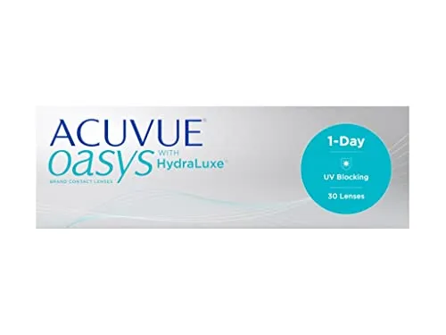 Johnson & Johnson Acuvue Oasys 1-Day Tageslinsen 30er Packung - Kontaktlinsen mit UV-Schutz, ideal für einen aktiven Lebensstil – das Tear-Infused-Design hilft, trockene Augen zu vermeiden.