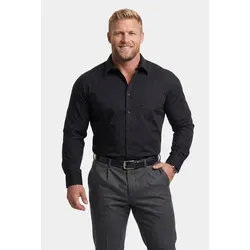 Men Plus Businesshemd Langarm EasyCare Kentkragen 5XL schwarz - Modisches Businesshemd in 5XL mit Kentkragen. Pflegeleichtes Material für einfachen Alltagseinsatz und optimalen Tragekomfort.