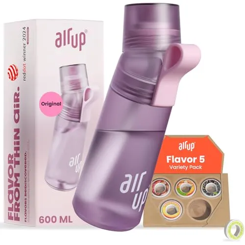 air up Trinkflasche (600 ml) mit Geschmack - Probierset inkl. 5 Duft-Pods - Entdecke die air up Trinkflasche (600 ml) in Lila für ein erfrischendes Trinkerlebnis! Mit 5 zuckerfreien Duft-Pods und innovativer Scentaste-Technologie wird Wasser aromatisch und spannend – perfekt für Schule, Sport und Alltag.