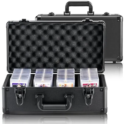 VEVOR 108 PSA Sammelkarten Aufbewahrungsbox - Aufbewahrungsboxen für 108 Sammelkarten, mit 4 Steckplätzen und robustem Design für optimalen Schutz und einfachen Transport. Ideal für Sammler, die ihre Karten sicher aufbewahren möchten.