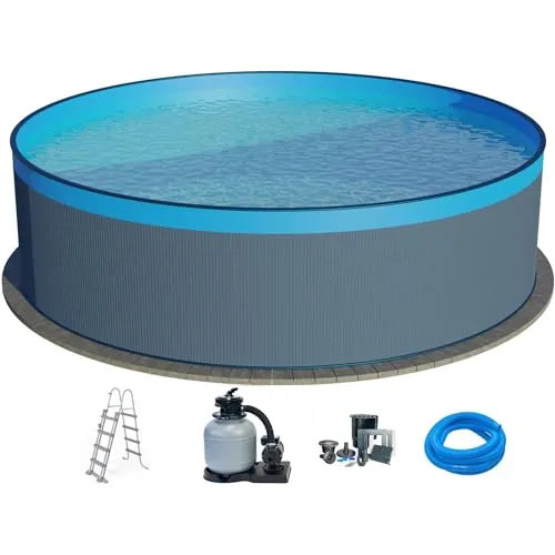 Waterman Rundpool Stahlwandpool Set 450x120 cm – Komplett-Set für Langlebigkeit - Swimmingpools: Hochwertiger, extrem langlebiger Stahlwandpool mit feuerverzinktem Stahl und UV-stabiler Folie – ideal für DIY-Heimwerker. Perfekt für erfrischende Sommertage!