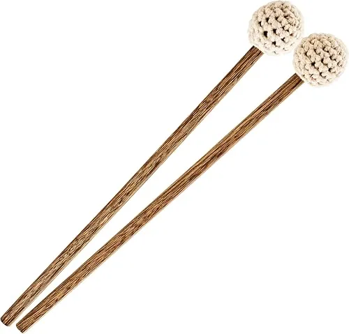 Sonic Energy Schlägelpaar für Zungentrommel – 26 cm – Gummi, Medium, inkl. Hülle – Für 10 & 16 Zoll Steel Tongue Drum (CSTDMC)