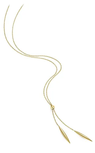 BOCCIA Y-Kette Damen, Reintitan Goldplattiert 85cm - Elegante Halskette aus poliertem Reintitan mit hochwertiger Gelbgoldplattierung, ideal für stilbewusste Damen.