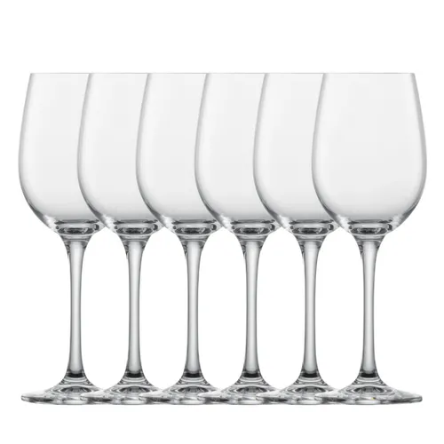 SCHOTT ZWIESEL Serie CLASSICO Weißweinglas 6 Stück - Elegantes Set mit 6 transparenten Kristall-Weißweingläsern, bleifrei und spülmaschinenfest – ideal für stilvolle Anlässe.