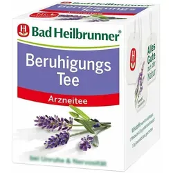 BAD HEILBRUNNER Beruhigungs Tee mit Lavendelblüten - Entspannender Kräutertee mit Lavendel, ideal zur Beruhigung und für eine angenehme Nachtruhe, 8 g Portionen.