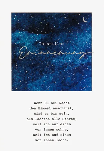 Trauer – Beileid – Kondolenz - Unverpackt - Beileidskarte im Format 11,5x17cm mi