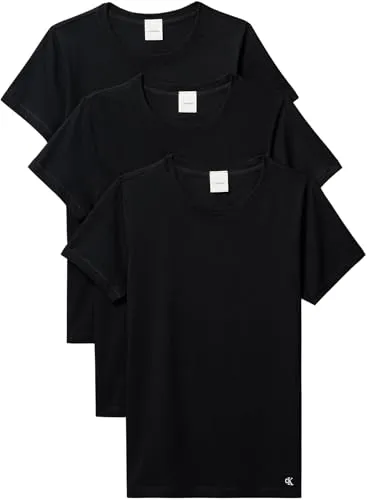 Calvin Klein Underwear T-Shirt COTTON TEE 3PK - 3er-Pack Schwarz M (38) - Hochwertiges 3er-Pack T-Shirts aus 100% Baumwolle für höchsten Tragekomfort. Zeitloses Design mit Rundhalsausschnitt, ideal für den lässigen Alltag.