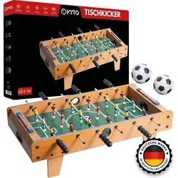 Kyto Tischkicker für Kinder und Erwachsene - Tischfußballtisch 70x35cm aus Holz, ideal für spannende Matches und gesellige Runden, platzsparend und leicht zu transportieren.