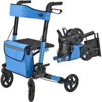 Juskys Rollator (blau) - Klappbarer Aluminium Rollator "Vital", ideal für Senioren und Erwachsene mit körperlichen Beeinträchtigungen