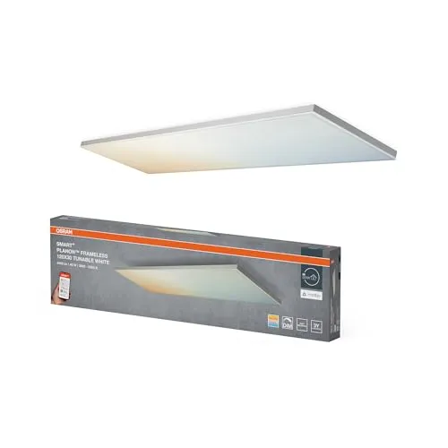 OSRAM LED-Panel Smart+ Wifi Planon 120x30 cm, dimmbar, 3.400 Lumen - Elegantes LED-Panel mit App-Steuerung für individuelle Lichtgestaltung. Ideal für Wand- und Deckenmontage, bietet es warm- bis kaltweißes Licht und eine hohe Energieeffizienz.