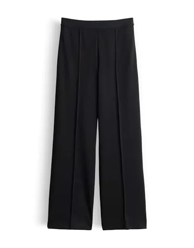 someday Damen Wide Leg Pants | CEVIL FINE Rippjersey Schlupfhose in Schwarz, Größe 40 - Die someday Wide Leg Pants kombiniert modernes Design mit hochwertigem Rippjersey für ein angenehmes Tragegefühl. Ideal für stilbewusste Frauen, die Qualität und Vielseitigkeit schätzen.