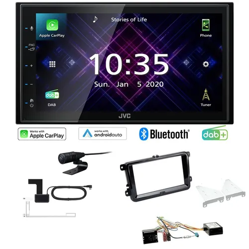 JVC Autoradio mit Apple CarPlay und Android Auto für Skoda Yeti - Hochwertiges 2-DIN Autoradio mit Touchscreen, Bluetooth und DAB+ für Skoda Yeti (ab 2009). Genießen Sie digitale Unterhaltung und optimierten Sound, ideal für den täglichen Fahrspaß.