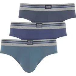 Jockey Slip Cotton Stretch Brief (3er Pack) - Mittlere Bundhöhe in Blau, Größe M - Herrenunterhosen, aus 95% Baumwolle für hohen Tragekomfort, ideal für den Alltag und Maschinenwäsche bis 60°C geeignet.