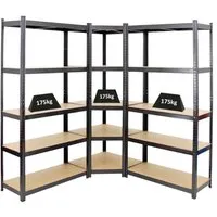 PROREGAL® Eckregal MegaDeal - 1x Eckregal + 2x Schwerlastregal Ragnar - Eckregal-Set für optimale Raumnutzung, hohe Traglast von 175 kg pro Ebene, einfache Steckmontage und vielseitige Kombinationsmöglichkeiten.