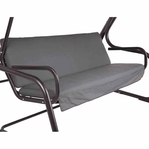 Hollywoodschaukel Parma - 4-Sitzer in Schwarz - Gartenmöbel: Robuste Hollywoodschaukel aus Stahl und Textilgewebe, ideal für entspannte Stunden im Freien.