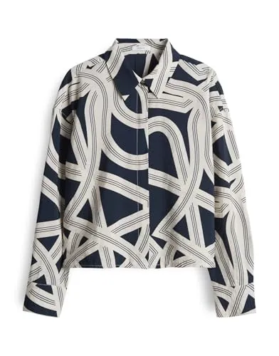 OPUS Klassische Bluse Famena lane 38 - Stilvolle Bluse in Größe 38 aus 85% Viskose und 15% Polyamid, ideal für elegante Anlässe in modischem coal blue.