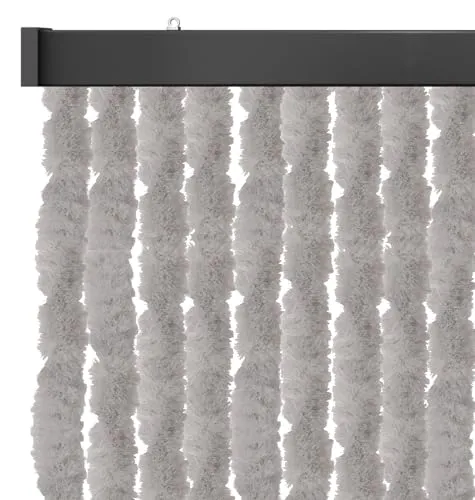 Arsvita Flauschvorhang 120x220 Unistreifen grau - Gardinen – Eleganter Sichtschutz mit hochwertigen Chenille-Strängen, schützt vor Insekten und neugierigen Blicken, ideal für Innen- und Außenbereiche.