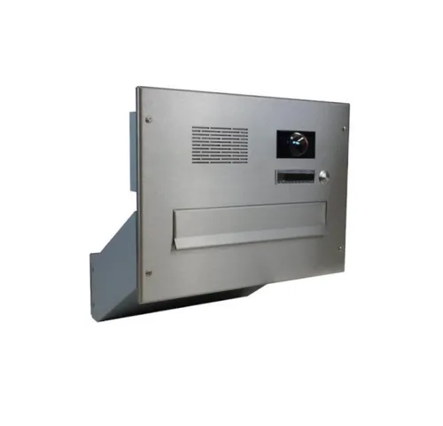 Letterbox24 Briefkasten DV Edelstahl Kamera Durchwurfbriefkastenanlage (Klingel, Sprechsieb, Busch-Jäger Kamera- + Audiomodul + Systemzentrale), mit Video-Innenstation 4.3 WLAN in weiß