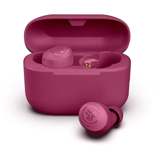 JLab Go Air Pop+ In Ear Kopfhörer kabellos Bluetooth, True Wireless Kopfhörer, 35+ Std. Headphones, kabellose Ohrhörer, Earbuds mit Mikrofon, USB-C Ladebox, Dual Connect, EQ3 Sound, Dunkelrosa