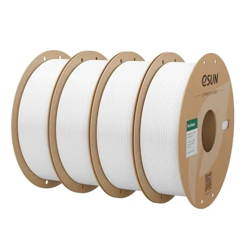 eSUN PLA Filament 1.75mm, PLA Basic 3D Drucker Filament Maßgenauigkeit +/- 0.03mm, 1KG pro Spule, 4 Spulen 3D Druck 3D Filament, Kaltes Weiß