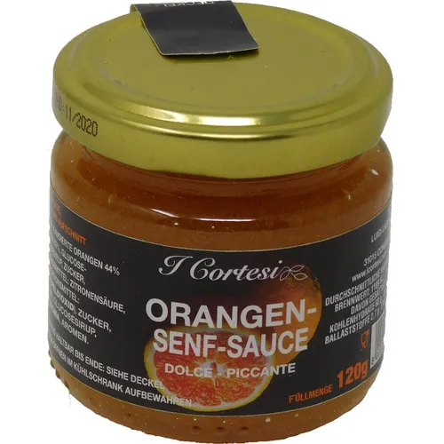 Cortesi Orangensenfsauce aus leckeren Orangen Dolce Piccante 120g