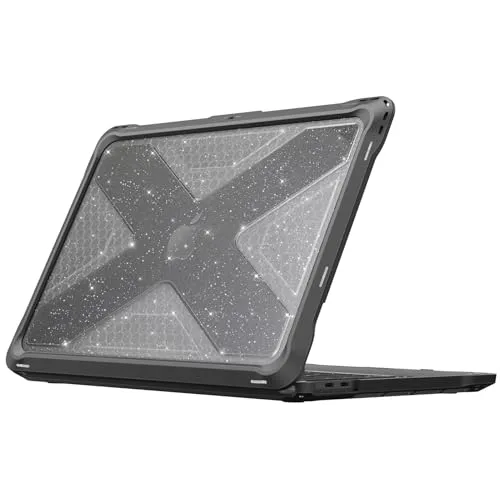 Fintie Hülle Kompatibel mit MacBook Pro 13 Zoll M2/M1 (2022-2016) A2338/A2289/A2251/A2159/A1989/A1706, Ganzkörper-Rugged TPU Stoßstange Schutzhülle Kompatibel mit MacBook Pro 13 Transparent(Glitzer)