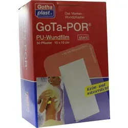 Gota-Por PU Wundfilm 15x10 cm steril Pflaster - 50 Stück - Arzneimittel mit hervorragendem Wundschutz, atmungsaktiv und wasserfest für optimale Heilung.