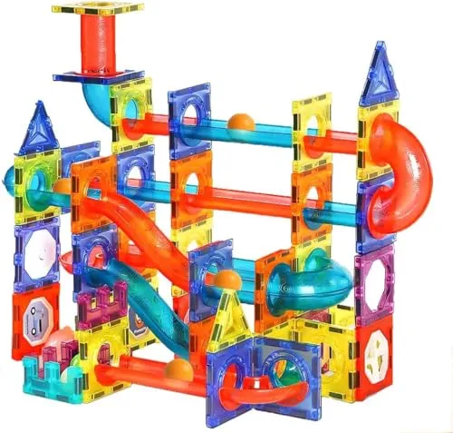 COIL Magnetische Bauklötze – 105 Stück Konstruktionsspielzeug - Magnetbausteine für kreative Bauprojekte, fördern spielerisch das mathematische Verständnis und die geometrischen Fähigkeiten von Kindern.