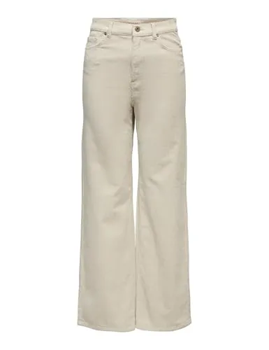ONLY Damen Cordhose ONLHOPE GLOBAL EX Relaxed Fit - Beige - Bequeme Damen-Cordhose in Beige, ideal für den Alltag und vielseitig kombinierbar – erhältlich in verschiedenen Größen.
