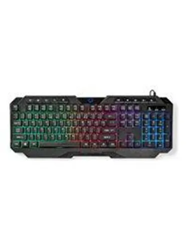 Nedis Gaming Tastatur QWERTY US Schwarz - Hintergrundbeleuchtete USB-Tastatur für Gamer, bietet präzise Eingaben und ein stylisches Design in elegantem Schwarz.