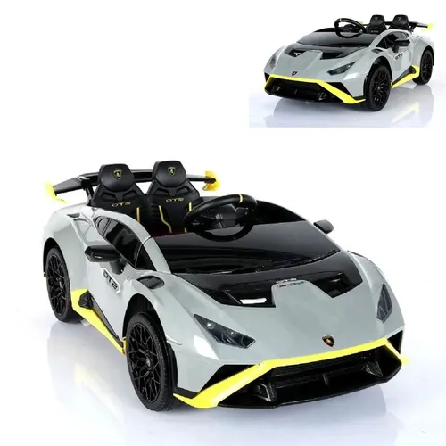 ES-Toys Lamborghini Huracan STO Drift Elektroauto - Kinder-Elektrofahrzeug mit Fernbedienung, MP3, USB-Anschluss und EVA-Reifen für sicheren Fahrspaß ab 3 Jahren.