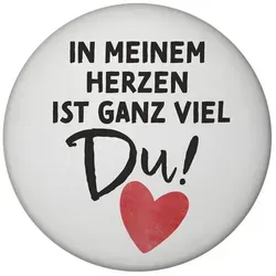 speecheese Magnet Herz Magnet rund mit Spruch In meinem Herzen ist ganz viel Du