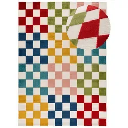 Atticgo Outdoorteppich, Mehrfarbig, Textil, Kariert, Rechteckig, 80x150 cm, Oeko-Tex® Standard 100, antistatisch, für Fußbodenheizung geeignet, leicht zusammenrollbar, UV-beständig, Teppiche & Böden, Teppiche, Outdoorteppiche