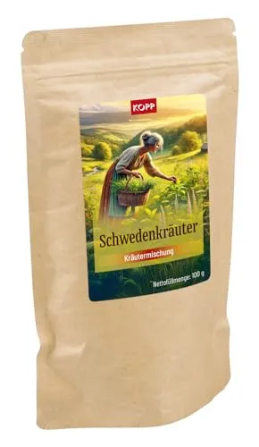 KOPP Schwedenkräuter Ansatzmischung - 100 g - mit Harzen, Wurzeln & Kräutern für Schwedenbitter - nach M. Treben - Wermut, Safran, Myrrhe und Theriak