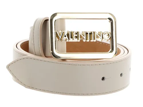 VALENTINO BAGS Synthetikgürtel mit Plakettenschnalle W115 - Stylischer Gürtel aus 100% Polyurethan in Ecru/Oro, ideal für lässige Outfits. Verleiht jedem Look einen modernen Akzent.