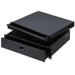 Thon Rack Drawer 1U 40 - Robuste 19' Rackschublade 1HE, 40 cm tief mit 2/3 Auszug, ideal für professionelle Audio- und Videoanwendungen.